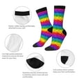 thumbnail image 3 of Bingfone Compression Socks for Women and Men Long Socks for Running Athletic Cycling Nurse- Bright Rainbow, 3 of 6