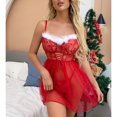 thumbnail image 3 of Conjunto de lencería Perspectiva Malla Vestido T Panty Navidad Conjunto Tmvgtek para mujer Rojo T XL, 3 of 7