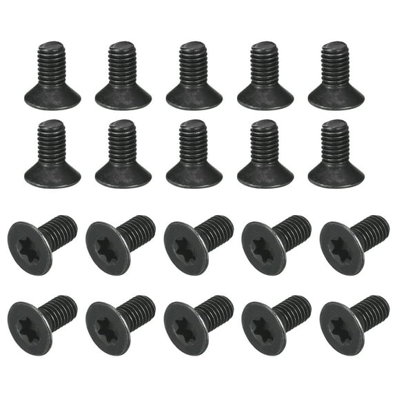 Uxcell M5-0.8x10mm Flat Head Torx Anti Theft Machine Screws, 20Pack 10.9 Grade Alloy Steel, Torx Drive, Countersunk Head, Full Thread, Black Oxide Finish