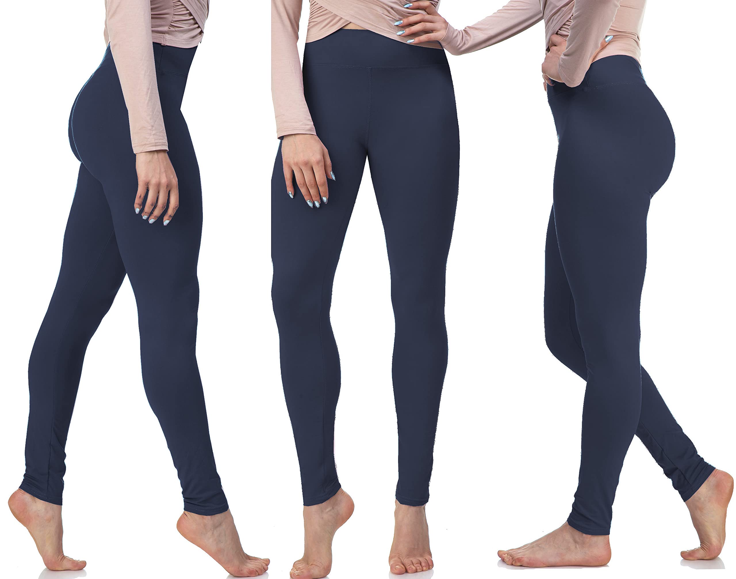 Luxurious Quality High Waisted Leggings for Women - Workout & Yoga Pants  Plus (Petite (XS-M), Brown) 