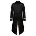 thumbnail image 2 of TiaoBug Men's Gothic Tailcoat Steampunk Jacket Medieval Frock Coat Victorian Halloween Party Cosplay Costume Black XL, 2 of 4