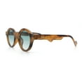 thumbnail image 6 of Mens Thick Plastic Round Oval Keyhole Horn Rim Hipster Vintage Style Sunglasses Tortoise - Green, 6 of 8