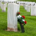 thumbnail image 4 of Plastic Cemetery Cone Vases Headstone Gravestone Flower Holder Memorial Tombstone Decorations Floral Containers With Stakes A 2pcs, 4 of 9
