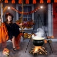 thumbnail image 5 of Outdoor Halloween Large Witch Cauldron Decoration with Tripod Stand, LED Timer Lights, 12-LED Fogger, Plastic Witch Pot Yard Display, Porch Decor, 5 of 9