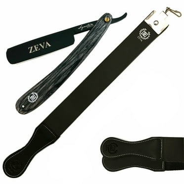 Beard Wet Cut Throat Straght Edge Razor Wood Handle leather Honing Strop Strap Shaving Gift Set for Men