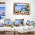 thumbnail image 4 of Designart Framed Effect Boat in Ocean - Seashore Throw Pillow - 12x20, 4 of 5