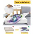 thumbnail image 5 of Purple Hydrangeas Couch Cushion Covers Stretch, Washable Sofa Seat Covers Individual Seat Cushion Sofa Slipcovers Farmhouse Purple Stripe Linen Couch Cover Furniture Protector M-1PCS, 5 of 7