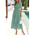 thumbnail image 2 of Vestido de verano DOWERME casual bohemio con volantes huecos, 2 of 9
