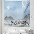thumbnail image 1 of Blue White Tapestry, Herd of Wild Noble Horses Run in the Snows of a Fresh Winter Day Glorious Picture, Fabric Wall Hanging Decor for Bedroom Living Room Dorm, 5 Sizes, Blue White, by Ambesonne, 1 of 1