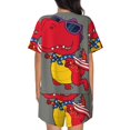 thumbnail image 6 of Rateoe Dinosaur Super Hero Cartoon Pattern Women's Short-Sleeved Pajama Set - 2 Piece Soft and Lightweight Sleepwear Set-Small, 6 of 7