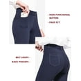 thumbnail image 3 of BALEAF Womens Dress Pants Yoga Work Pants Pull On Slacks Business Casual Office Trouser Pockets 29" Navy 2XL, 3 of 6