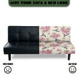 thumbnail image 4 of Xixirimido Futon Slipcover Armless Futon Bed Sofa Cover Furniture Protector with Elastic Bottom, Soft and Washable Futon Covers for Sofa Bed, Cherry Blossom Hummingbird, 4 of 8