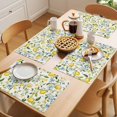 thumbnail image 5 of Placemat Set of 4 Blue Flowers Placemats for Dining Table Summer Lemon Washable Table Mats for Kitchen and Party Decor Indoor & Outdoor Use, 5 of 8