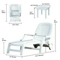 thumbnail image 5 of Uforic Chaise Lounge Chair Set of 2, Foldable Adjustable Poolside Lounger with 6 Positions and Wheels, Waterproof for Patio, Beach White, 5 of 7