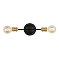 thumbnail image 2 of JONATHAN Y Jaxon 13.25" 2-Light Industrial Farmhouse Iron LED Vanity, Oil Rubbed Bronze/Brass Gold, 2 of 8