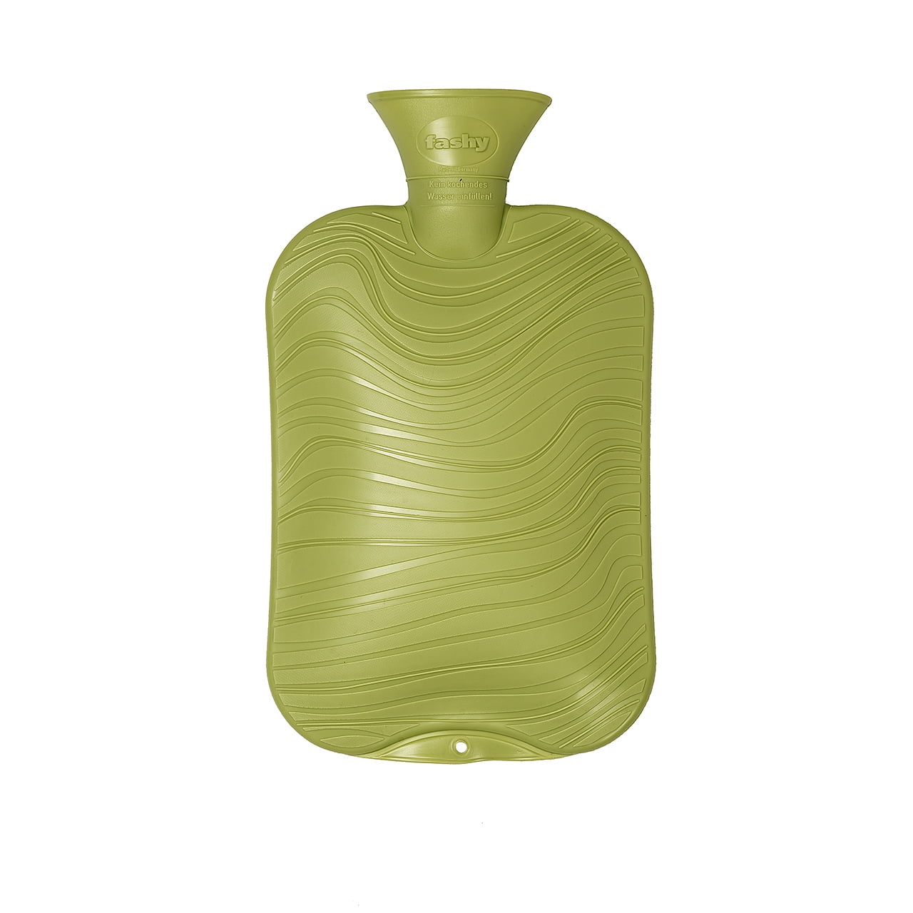 Fashy Double Ribbed Wave Hot Water Bottle Green Glow 2L Water Bottle