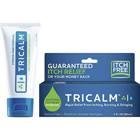 TriCalm Soothing Steroid-Free Anti-Itch Hydrogel for Bug Bites, Eczema, and More, Contains No Hydrocortisone, 2 Fluid Ounce
