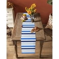thumbnail image 5 of ERUNPONLY Blue Ombre Striped Table Runner - 60 Inch Long Farmhouse Stripes Simple Art Cotton and Linen Blended Dress Scarves Farmhouse Table Runner for Kitchen Dining, Coffee Table, 13"x60", 5 of 8