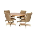 thumbnail image 3 of Furnish Theory  Caster Chair Company Alona 5-Piece 42x[42/60] Caster Dining Set Wood Edge Laminate Table Top & Buff Polyurethane Rolling Swivel Tilt Chairs, 3 of 22