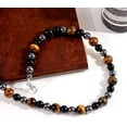 thumbnail image 5 of Fortis Chalcedony Beaded Necklace for Men Fortis Marvik Chalcedony Beaded Necklace Natural Tiger Eye Beads Beaded Necklace for Women Men, 5 of 5