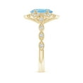 thumbnail image 3 of ANGARA Natural Oval 1.5 ct Aquamarine Trillium Floral Shank Ring in 14K Yellow Gold for Women (Size-9x7mm) | March Birthstone, Birthday, Anniversary, Jewelry Gift for Women | Natural Aquamarine Ring, 3 of 8