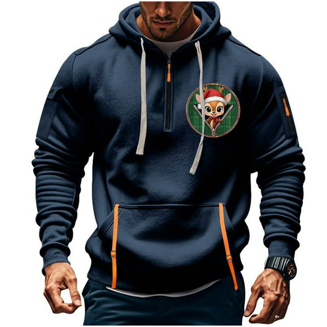 Sudadera con capucha para hombre, informal, con estampado, deportiva, de manga larga, blusa de poliéster