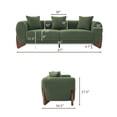 thumbnail image 4 of Morden Fort Sherpa Boucle Cloud 3-Seater Sofa, Upholstered Modern Comfy Couch with Crescent Wood Legs and 3 Matching Pillows, Green, 4 of 8