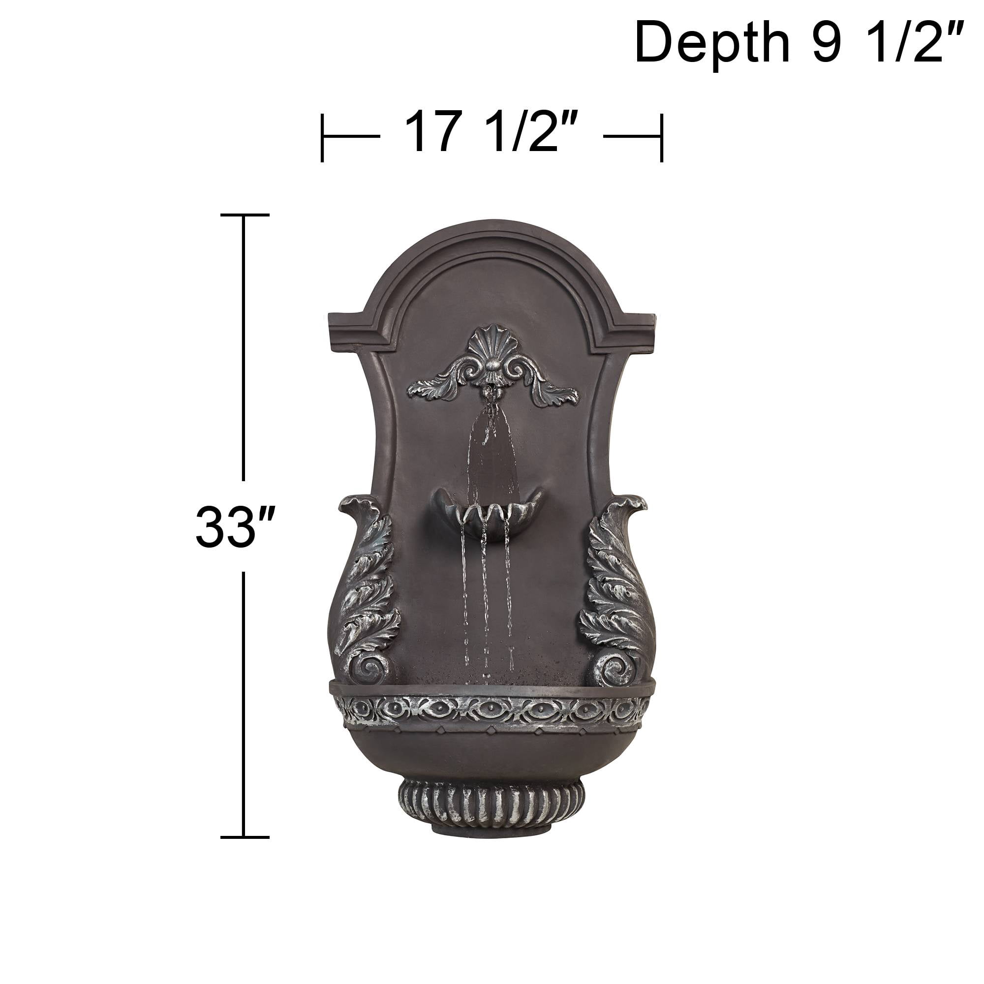 San Pablo Ornate 33" High Large Italian Indoor Outdoor Decor Gray Resin Wall Fountain Outside Garden Patio