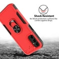 thumbnail image 3 of TJS for Samsung Galaxy A14 5G Phone Case, with Tempered Glass Screen Protector, Heavy Duty Rugged Shockproof Metal Ring Magnetic Support Kickstand Full Body Protection Cover for Galaxy A14 5G (Red), 3 of 6