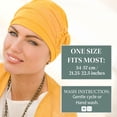 thumbnail image 2 of MASUMI Chemo Organic Headwear - PRIMROSE | Cancer Headwear for Women with Hair Loss | Alopecia Hats & Coverings | 95% Cotton Turban (Colour: Yellow Sunshine), 2 of 8