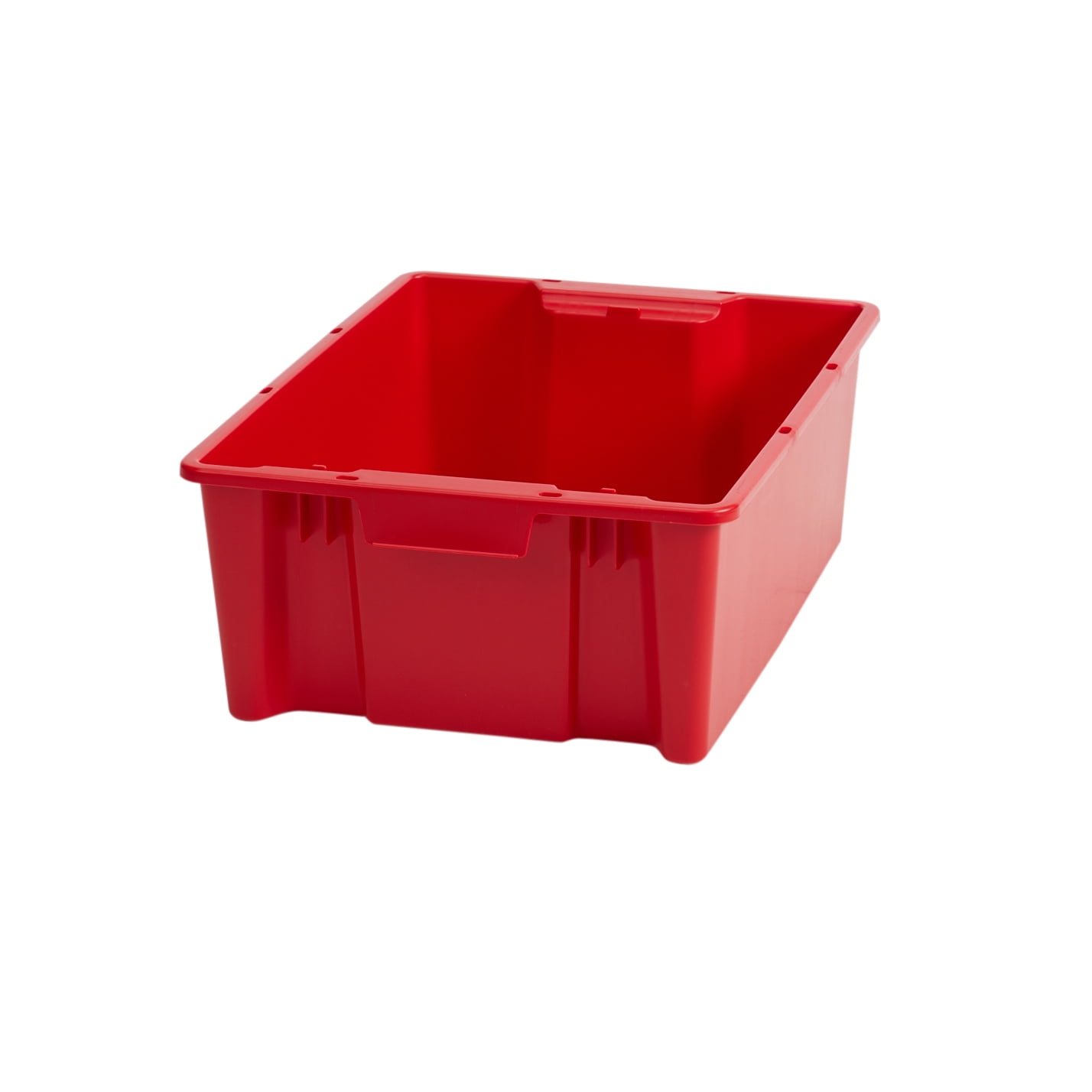 Hyper Tough Garage Plastic Stacking Open Storage Bin, Small, Red, No Lid