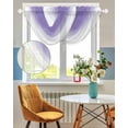 thumbnail image 3 of Waterfall Valances for Windows, Purple White Ombre Kitchen Sheer Valance Curtains, Purple Gradient Color Modern Abstract Art Rod Pocket Swag Valances for Living Room Bedroom, 47.2"x38.5", 2 Panel, 3 of 8
