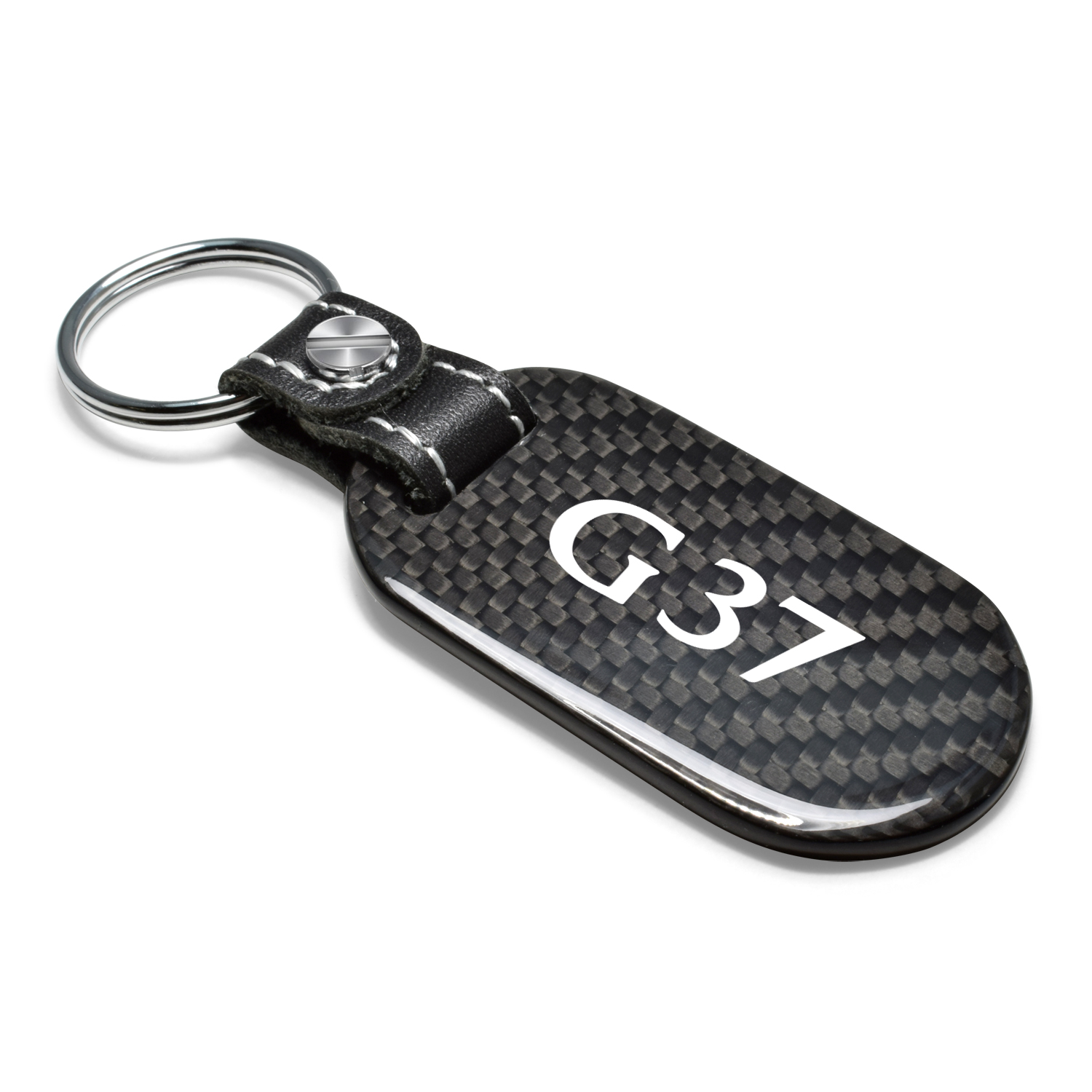 Infiniti G37 100% Real Black Carbon Fiber Tag Style Key Chain