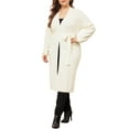 thumbnail image 5 of Agnes Orinda Women's Plus Size Sweater Cardigan Knit Long Sleeve Belted Overwear Long Cardigans 1X Beige, 5 of 6