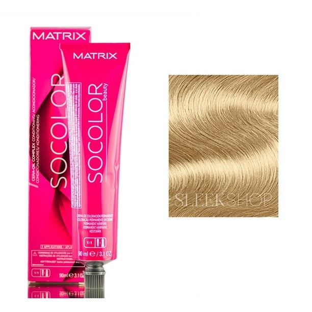 Matrix SoColor Beauty Permanent Cream Hair Color Dye, LARGE  ounce tube,  10N, Extra Light Blonde Neutral, Pack of 2 w/ Sleek Teasing Comb -  
