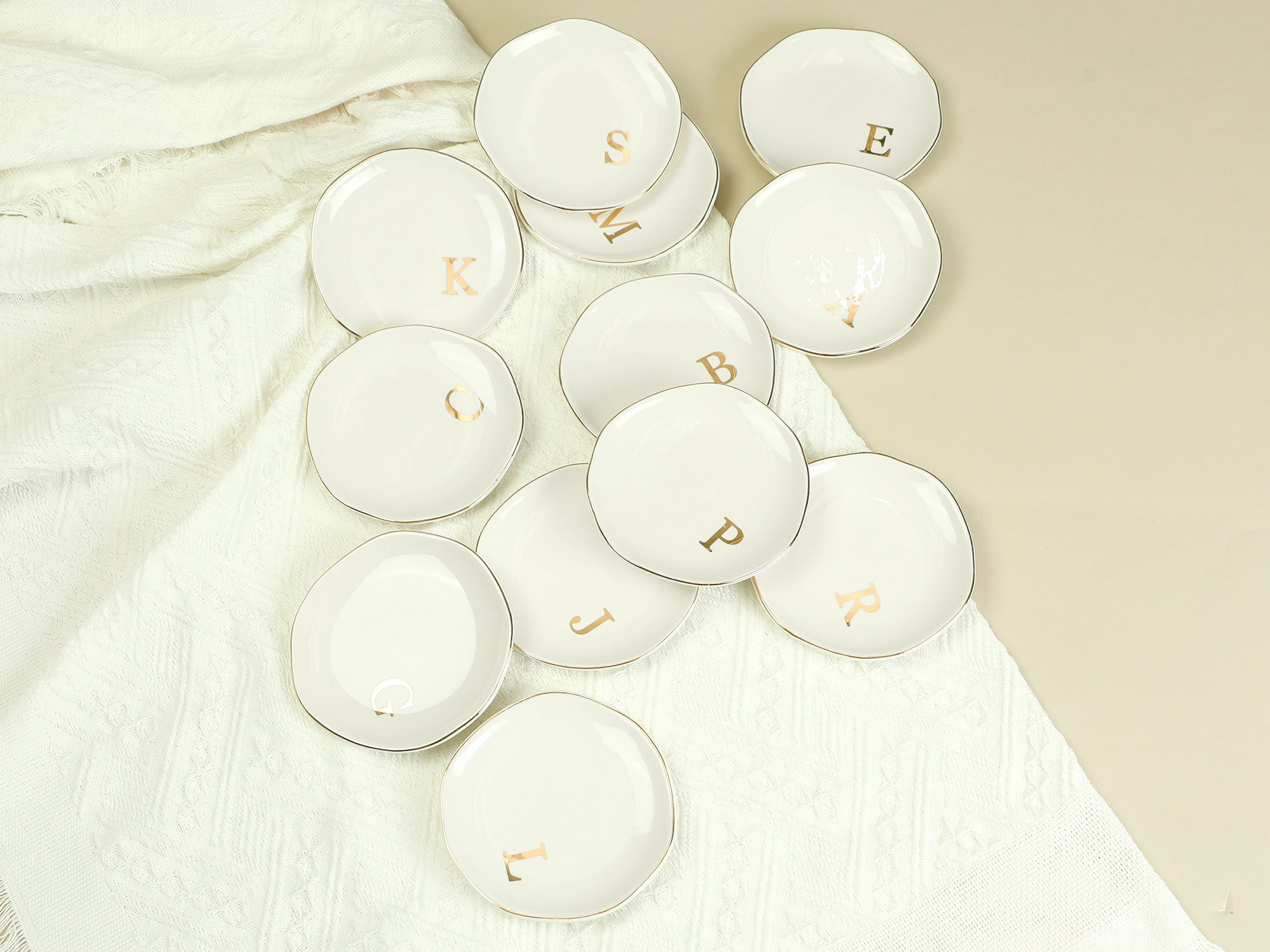Unique Bargains Ceramic Jewelry Tray Decorative Trinket Dish Gifts Jewelry Boxes White-M