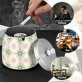 thumbnail image 4 of Yayeee Ashtray with Lid for Cigarette Smokeless Stainless Steel Home Ash Holder, Retro Green Stars, 4 of 7