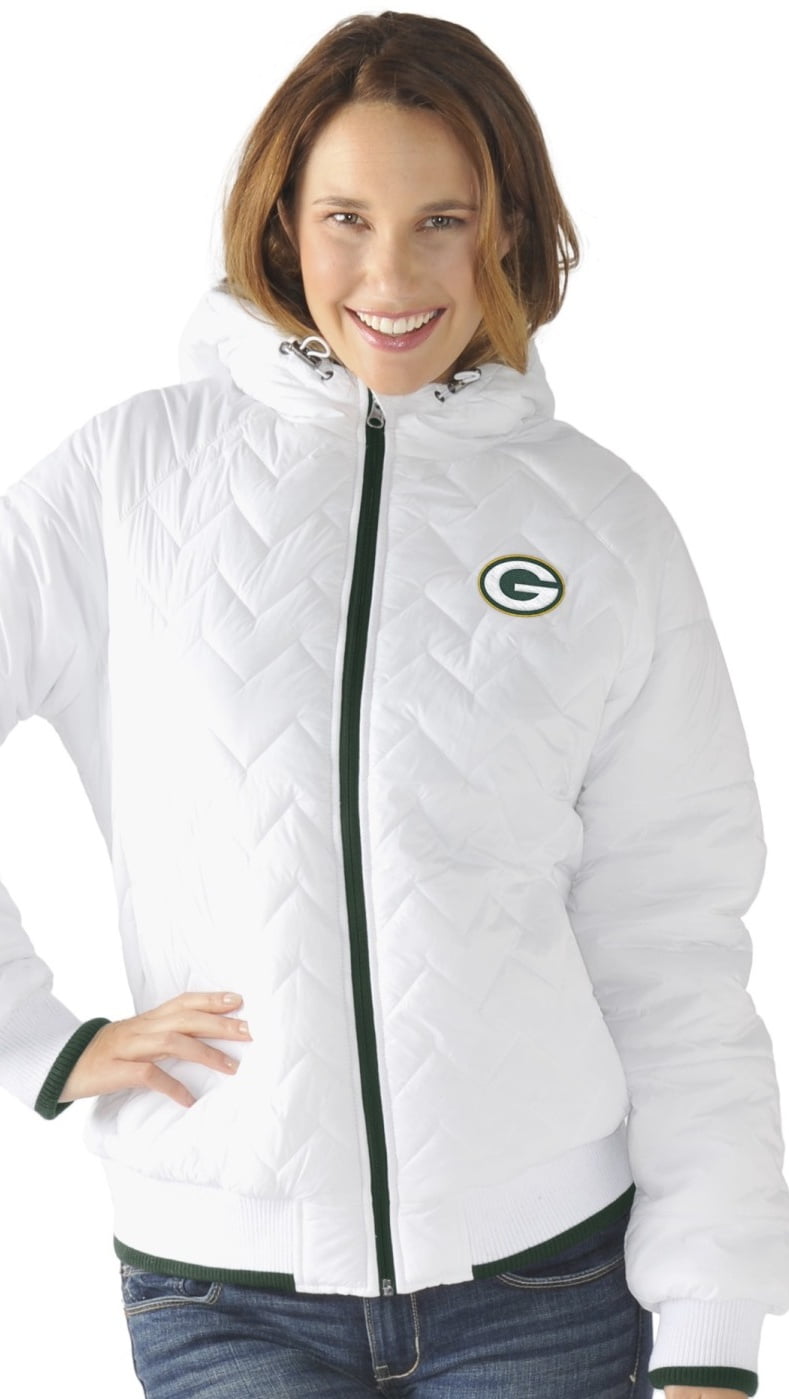 Green Bay Packers Women's NFL G-III "Drop Back" Full Zip Hooded Quilted Jacket by G-III Sports