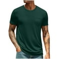 thumbnail image 2 of Fanxing T-Shirts Col Rond pour Hommes Vert Armée Ajusté L, 2 of 6