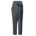 thumbnail image 3 of Wiueurtly Women's Pants Casual Loose High Waisted Lace Up Solid One Side Pocket Comfort High Waisted Trousers Gray, 3 of 6