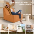 thumbnail image 3 of Tapoja Single Floor Sofa, Fleece Sponge Lazy Couch Bean Bag Chair, Adult Bean Bags Small Couch for Living Room Bedroom Apartment Dorm, Orange, 3 of 9