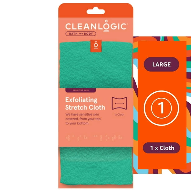 CleanLogic Body Exfoliating Cloth, Stretch Shower Washcloth for