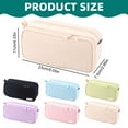 thumbnail image 3 of Pencil Case Small, Tyeign Large Capacity Pencil Case Pen Organizer Canvas Pencil Bag with Handle office for Teen teens Pencil Case Organizer Pencil Case Box Pencil Case for Binder Pencil Case Beige, 3 of 4
