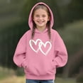 thumbnail image 2 of Mercatoo Girls Cute Hoodi𝐞s Heart Graphic Cotton Fleece Pullover Hoodi𝐞 Sweatshirts Teen Kids Loose Soft Outwear with Pockets, 2 of 5