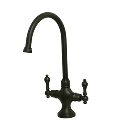 Kingston Brass Robinet de Cuisine Vintage à Double Poignée Sans Pulvérisateur
