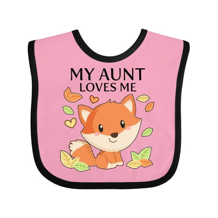 

Inktastic My Aunt Loves Me- Little Fox Gift Baby Boy or Baby Girl Bib