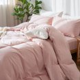 MooMee Duvet Cover Set 100 Washed Cotton Linen Like Textured