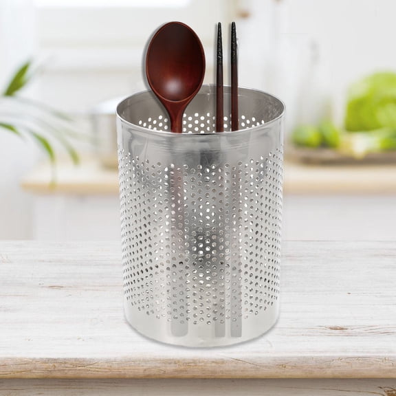 PTOOTP Metal Cutlery Drainer with Mesh Design, Kitchen Utensil Holder Organizer for Spoon, Chopstick, Fork Drying and Storage
