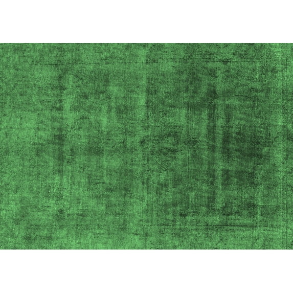 Ahgly Company Indoor Rectangle Abstract Emerald Green Modern Area Rugs, 7' x 10'