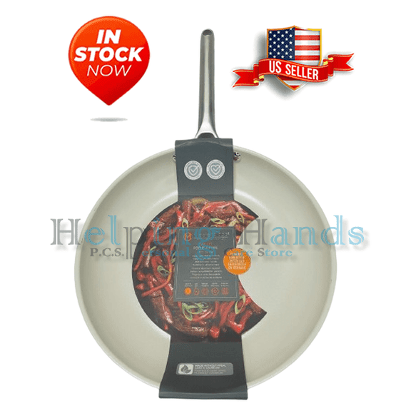 Masterclass Premium Cookware 11" Heavy Duty Skillet Frying Pan Non-Stick Beige